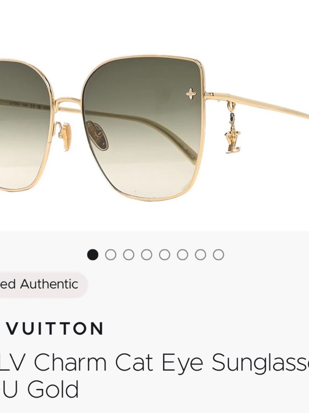 Louis Vuitton Gold Frame Gradient Black-Brown Lens Sunglasses - Picture 3 of 10